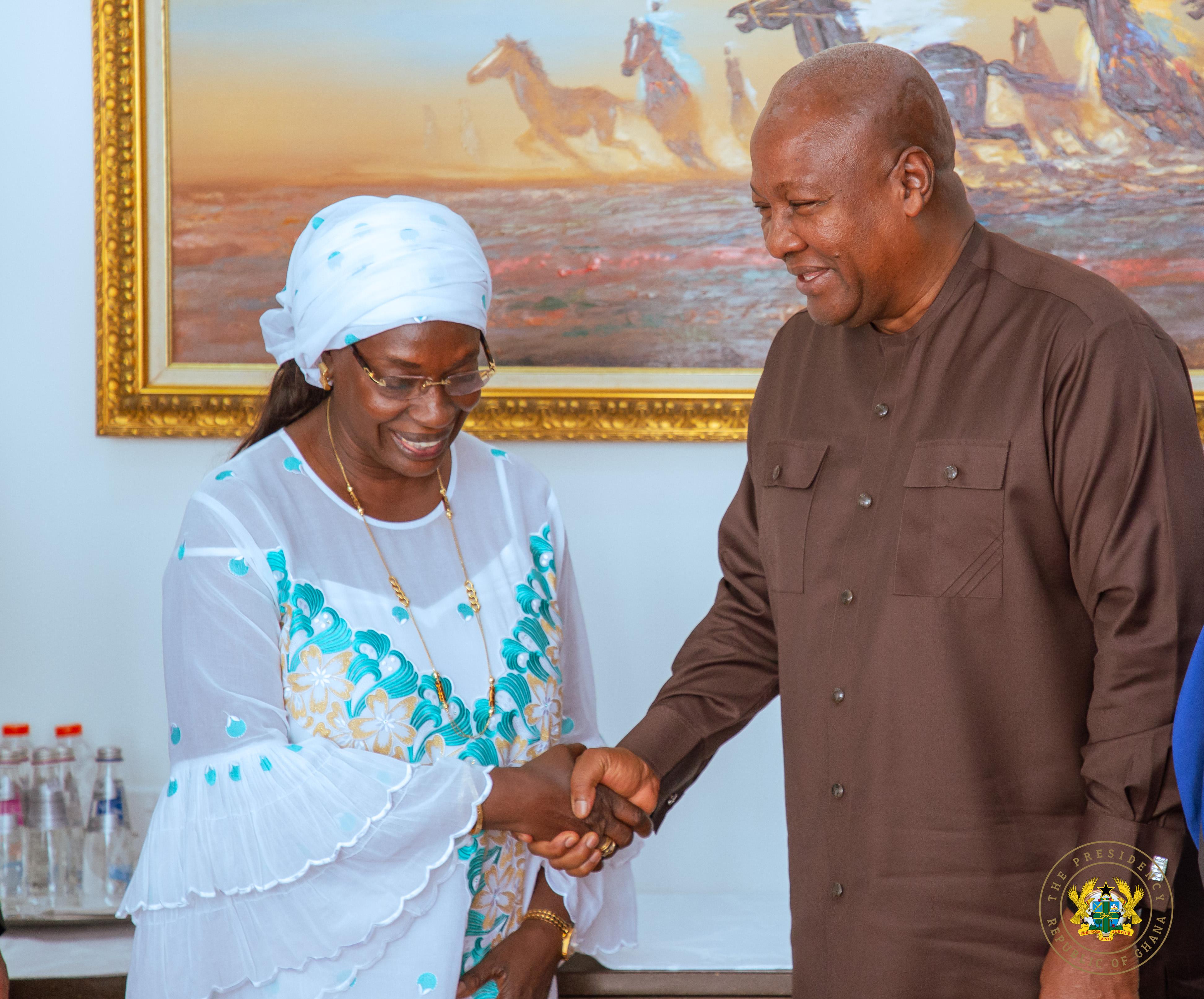 H.E John Dramani Mahama, the President of the Republic of Ghana with the AUABC Chair 